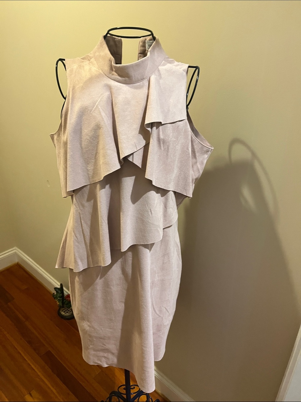 Mud Pie Light Pink Ruffle Cold-Shoulder Mini Dress